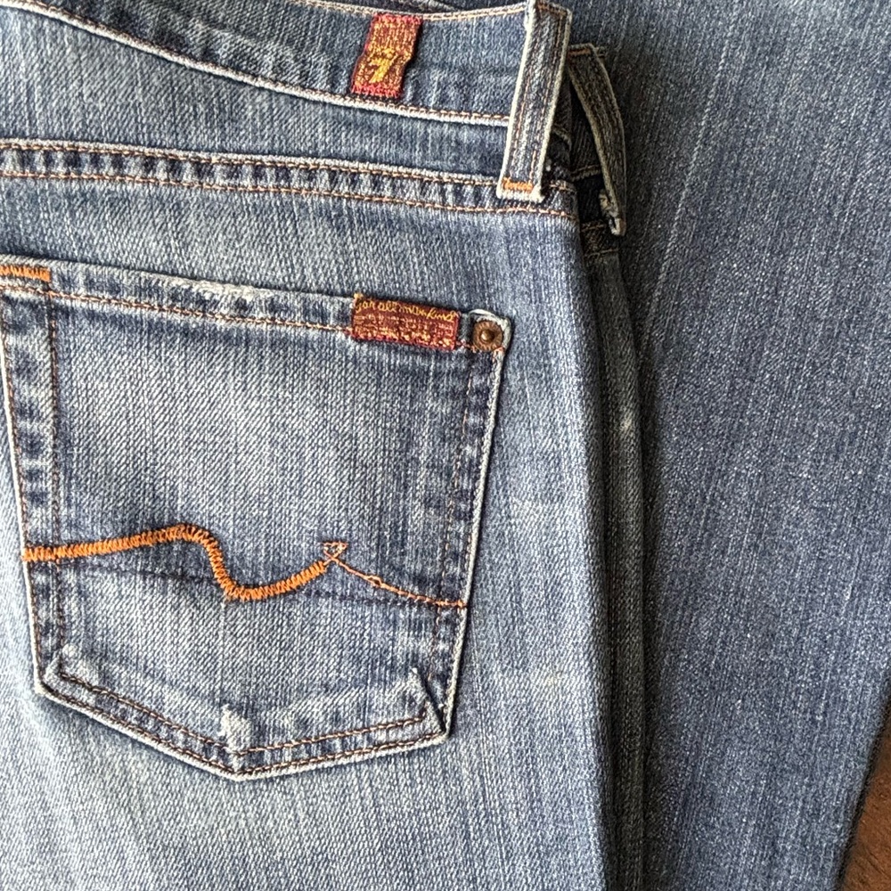 7 For All Mankind Blue Fade Boot Cut Jeans… Vintage Original… Size 29.  Pre-Worn